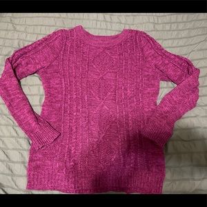 Old Navy vibrant fuchsia pink cable knit sweater. Women’s size XL
